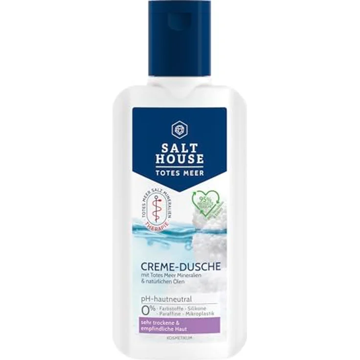 Salthouse Totes Meer Therapie Creme-Dusche, mit Aloe Vera & Mandelöl, dermatologisch getestet für sehr trockene Haut, 250ml – Bild 1