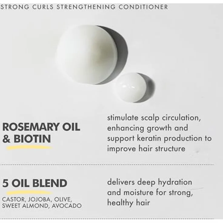 Umberto Giannini Strong Curls Rosemary Oil Conditioner, 250 ml - vegane Haarpflege mit Biotin und natürlichen Ölen, silikonfrei, sulfatfrei, parabenfrei – Bild 4
