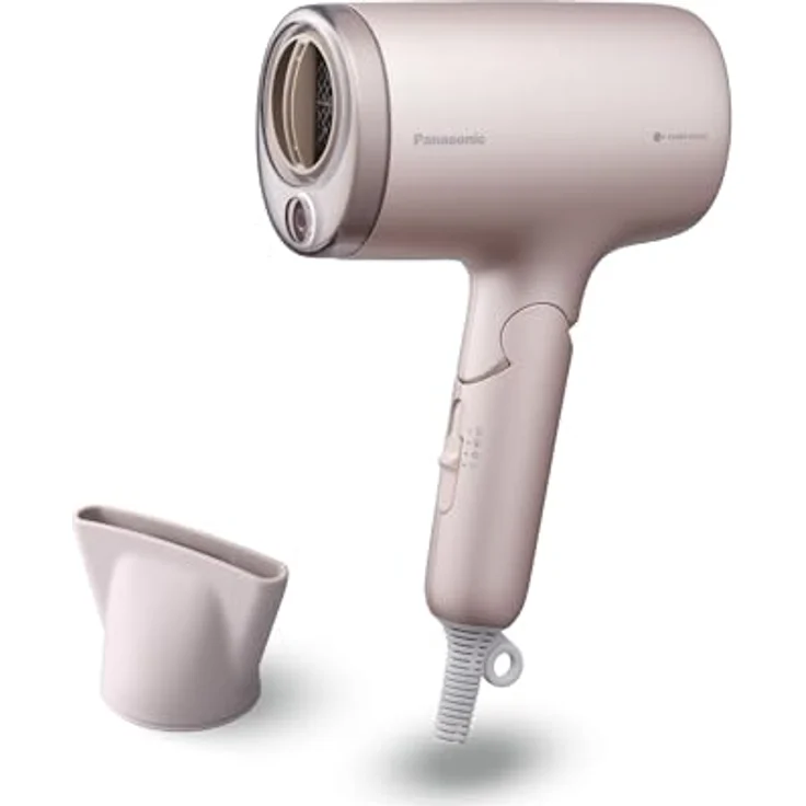 Panasonic EH-NA7M-P825 nanoe Haartrockner, 1600 W, faltbares Design, Schnelltrocknen, Konzentrator-Aufsatz, Hellrosa – Bild 1