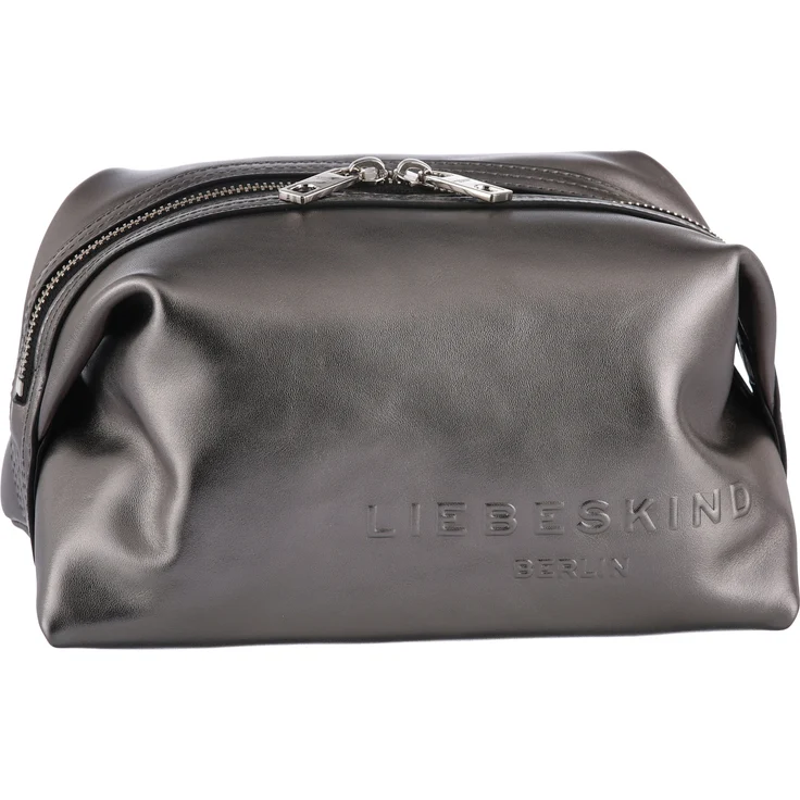 Liebeskind Berlin Kosmetiktasche Pouchette Beauty M ELVIRA SILVER STONE, Beauty Case aus hochwertigem Leder mit großzügigen Maßen – Bild 1