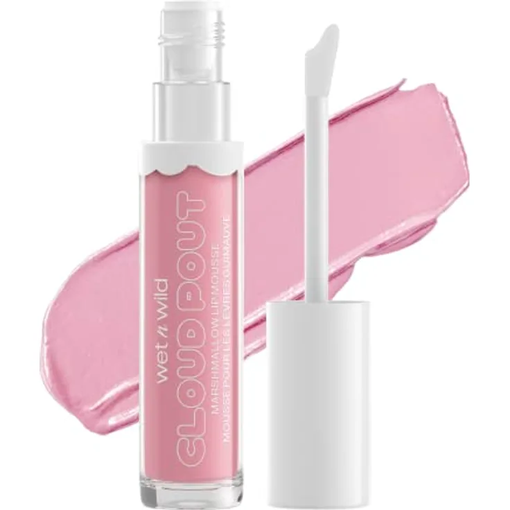 Wet n Wild Cloud Pout Marshmallow Lip Mousse, flüssiger Lippenstift in Cloud Chaser, 3 ml, vegan, mit Satin-Effekt