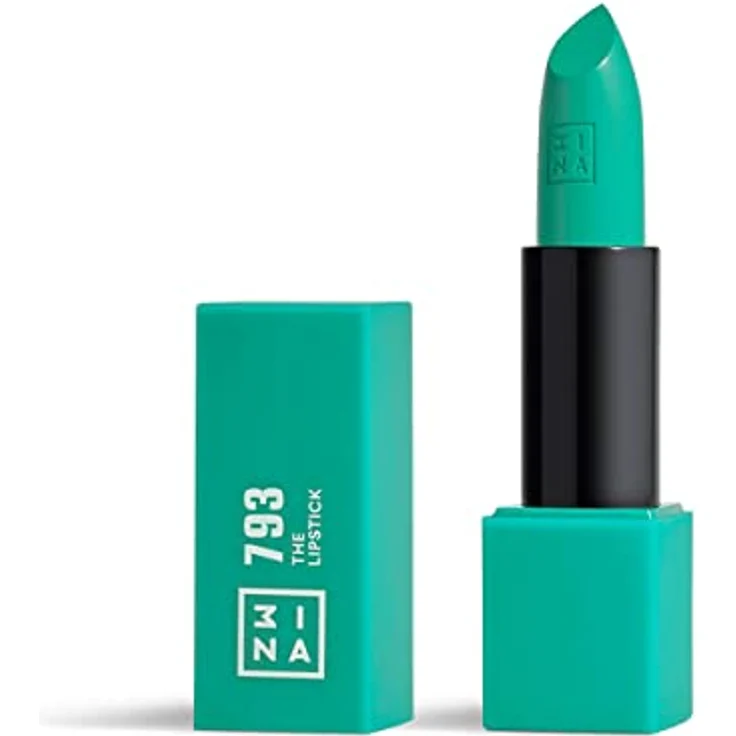 3INA The Lipstick Lippenstift, hochdeckend, 4,5 g, Farbe Nr. 793 - Turquoise, mit Vitamin E und Sheabutter, matt oder glänzend – Bild 1