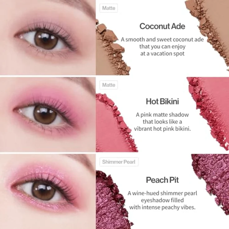 Unleashia Glitterpedia Eye Palette, Lidschattenpalette Farbton No.7 All of Peach Ade, 6.2 g mit intensiver Pigmentierung und Glitzereffekt – Bild 8