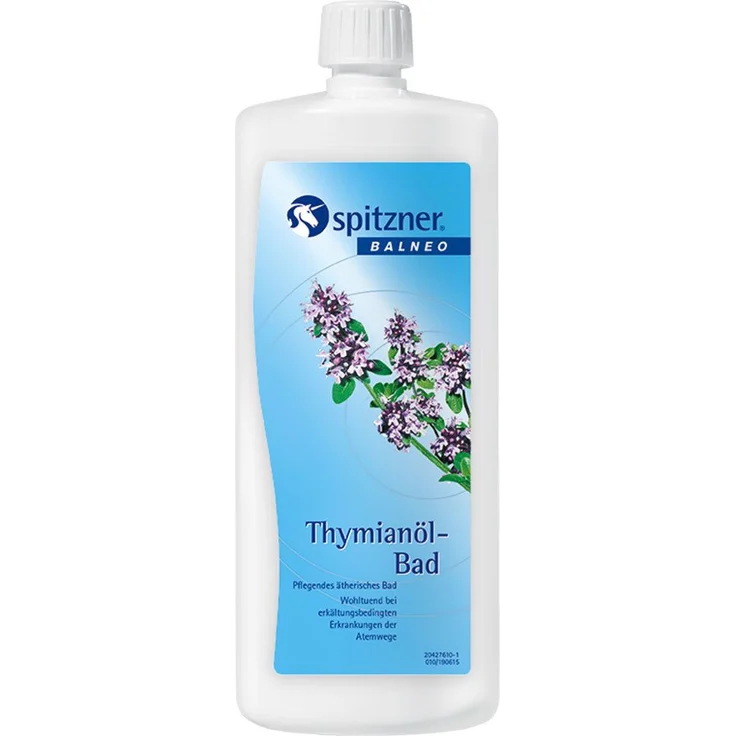 Spitzner Balneo Thymian Ölbad 1000 ml, wohltuend bei erkältungsbedingten Erkrankungen der Atemwege – Bild 1