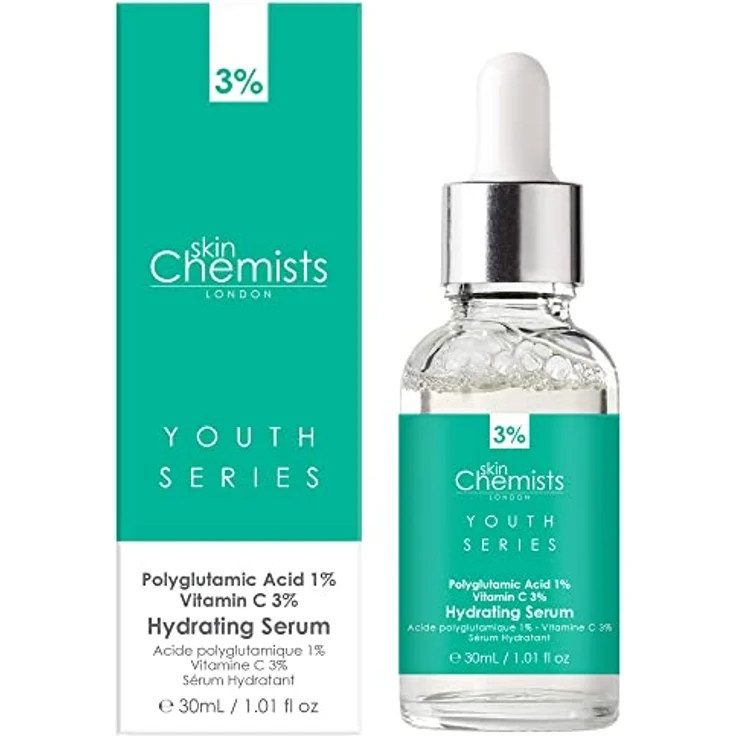 Skin Chemists Hautchemiker Hydrating Serum - Polyglutaminsäure 1%, Vitamin C 3% - Feuchtigkeitsspendendes Serum 30ml – Bild 1