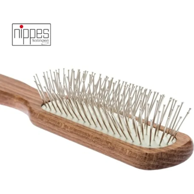Nippes Olivia, Stahlstift-Pneumatik-Haarbürste, Länglich Schmal, Buche – Bild 3