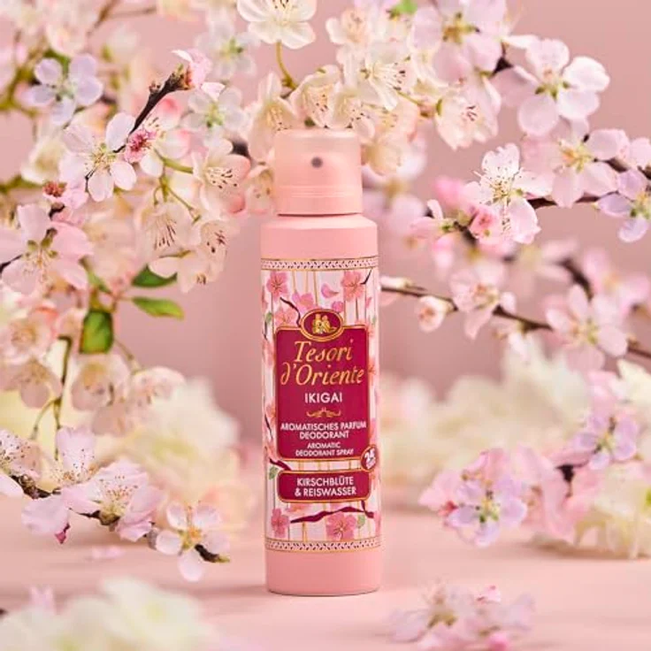Tesori d'Oriente Aromatisches Parfum Deodorant "Ikigai", mit Kirschblüte und Reiswasser, 24h Schutz, Wellness-Ritual für Körper & Sinne, 150ml – Bild 3