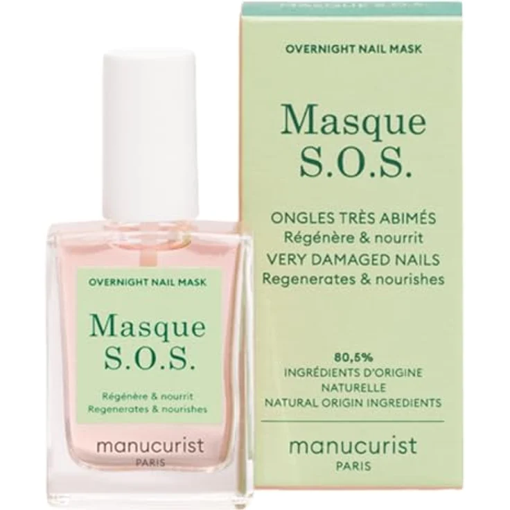 Manucurist SOS-Maske – Nachtmaske für Nägel – Nail Care Mask - 80,5% Bio-Bekleidung - 15 ml – Bild 1
