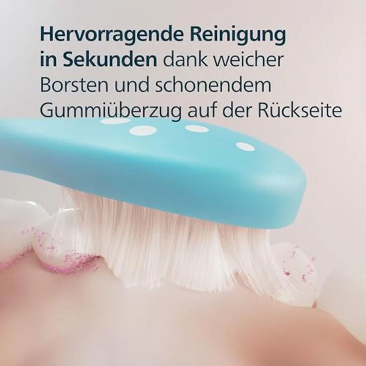 PHILIPS Sonicare For Kids, Original Ersatzbürstenköpfe für Kinder ab 7 Jahren, 4er-Pack, HX6044/90 - Sanfte Reinigung, speziell für Kinder entwickelt, blau – Bild 3