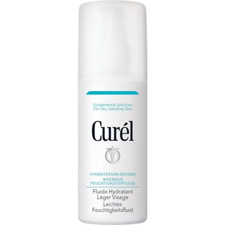 Curél Leichtes Feuchtigkeitsfluid, Intensive Pflege für trockene, empfindliche Haut, 120ml mit Ceramiden, pH neutral, ohne Farbstoffe und Duftstoffe