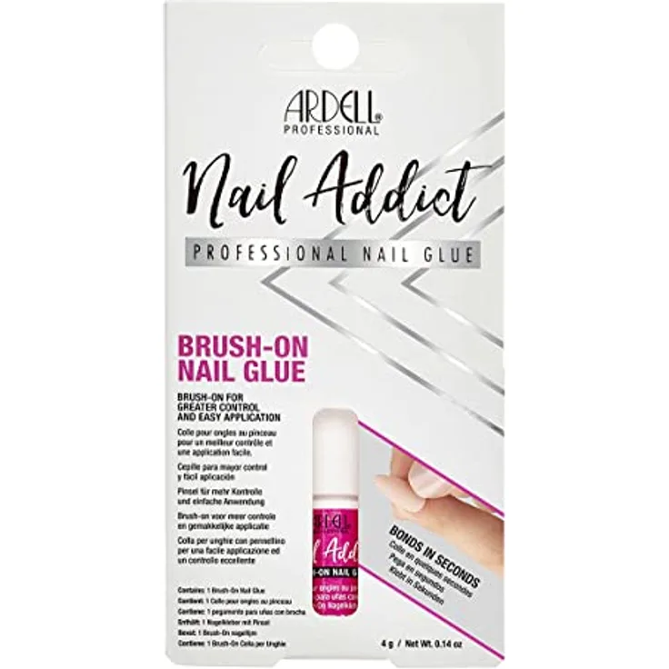Ardell Brush-On Nail Glue, 5 g, transparent, extra starke Formel für Kunstnägel und Nageldesign