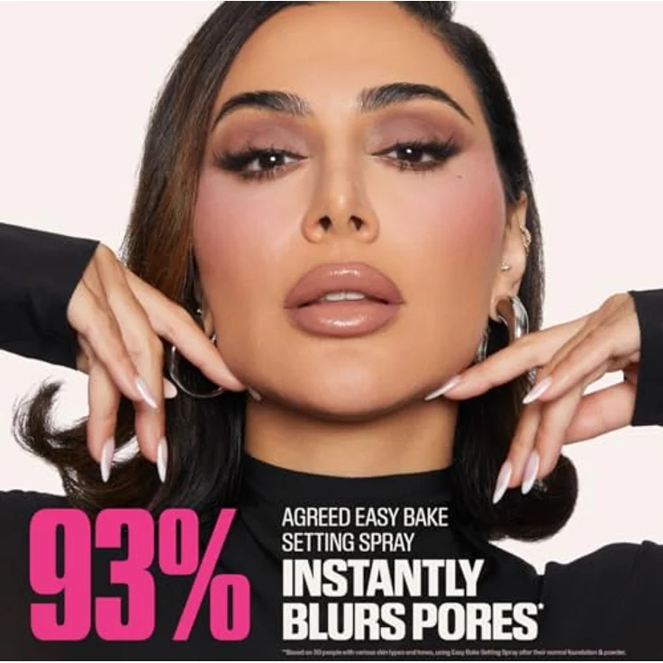HUDA BEAUTY Easy Bake Setting Spray, Fixierspray & Fixierpuder, alkoholfrei, 30 ml, mattes Finish, bis zu 16 Stunden Halt – Bild 5