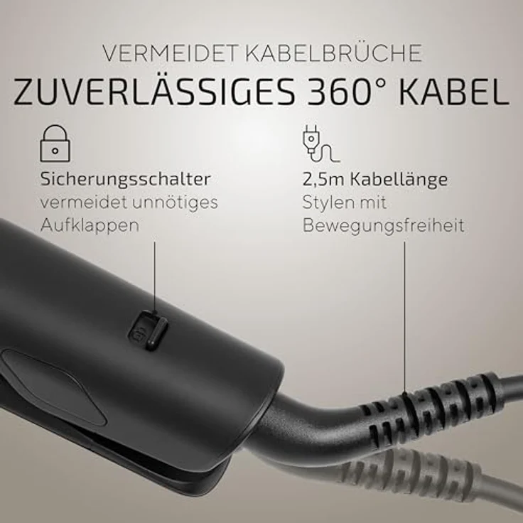 hihair Glätteisen Lunéa One, Keramikplatten mit GleamFlow-Technologie, LCD Display 110–230 °C, 2,5 m Kabel, 405 g leicht – Bild 8