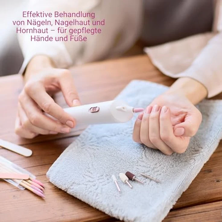 Medisana Maniküre-Pediküre-Set MP 900, 5-tlg. mit 5 Aufsätzen, für Nägel, Nagelhaut und Hornhaut, batteriebetrieben – Bild 3