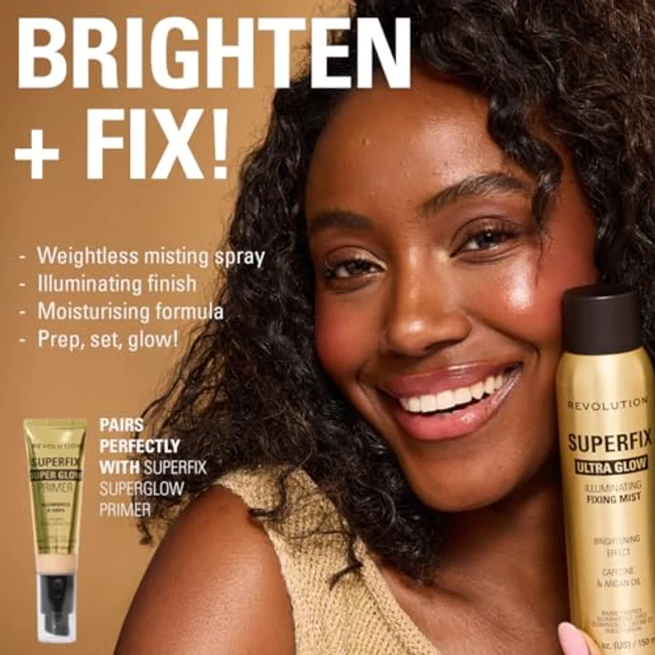 REVOLUTION Superfix Ultra Glow Fixing Spray, strahlendes Finish zur Hautvorbereitung und Fixierung – Bild 4