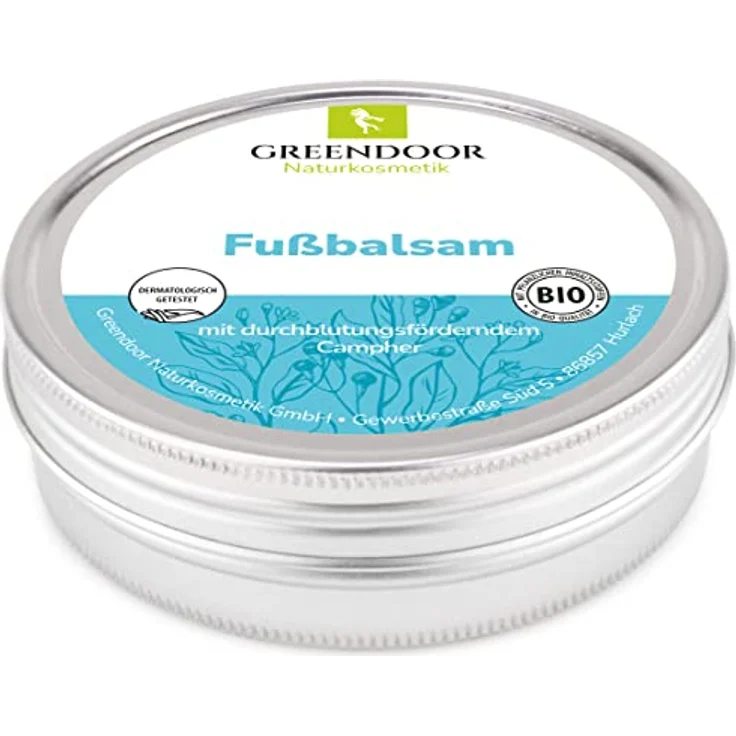 GREENDOOR Fussbalsam mit BIO Kakaobutter, Fusscreme Schrundensalbe, 4 fache Ergiebigkeit, Naturkosmetik, natürlicher Fuß Balsam, Fuss-Pflege Crème, 75 ml – Bild 1
