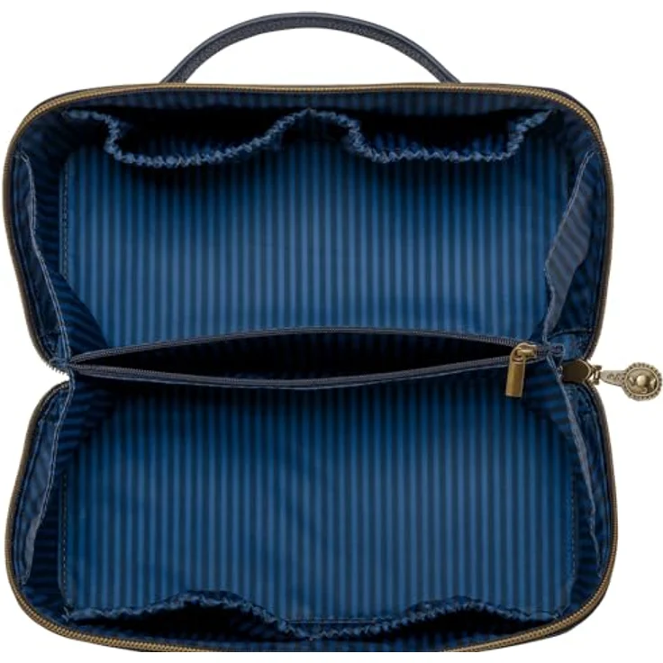 PiP Studio Cyrille Kosmetiktasche, Beauty Case in Blau mit 2 Fächern und 5 Taschen, vegan – Bild 3