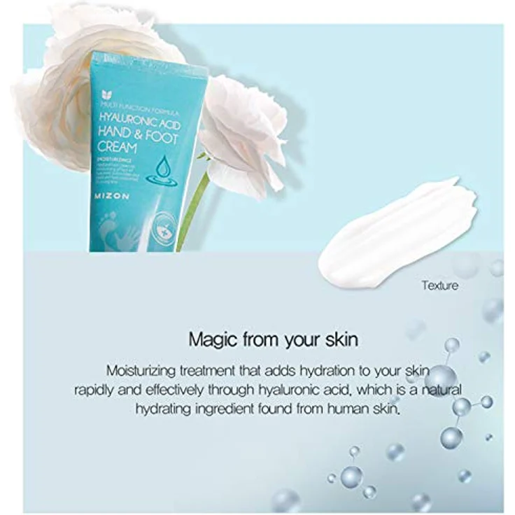 Mizon Multi Function Formula Hyaluronic Acid, feuchtigkeitsspendende Hand- und Fußcreme, 100 ml – Bild 3