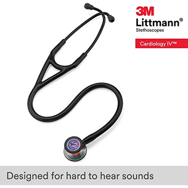 Littmann Cardiology IV Diagnostic Stethoskop schwarz, regenbogenfarbenes Bruststück 1 Stück - Preisvergleich – Bild 2