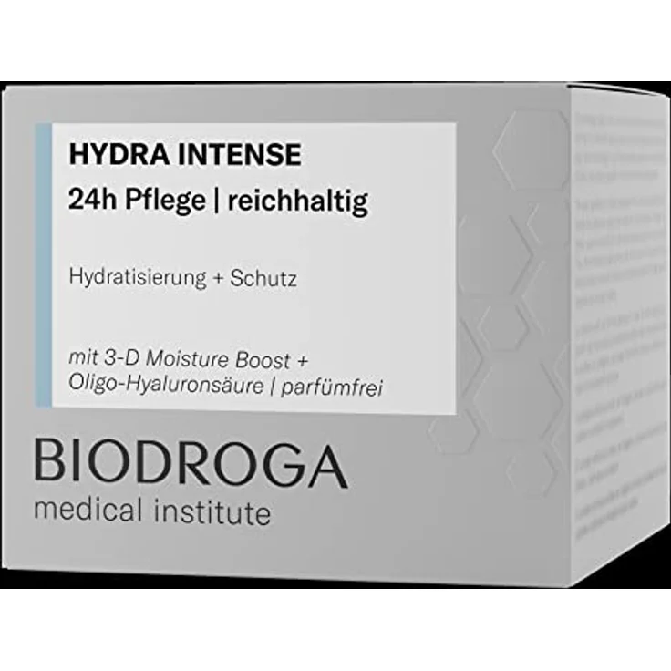 Biodroga Hydra Intense 24h Feuchtigkeitscreme 50 ml mit Hyaluron | Vegane Gesichtspflege Creme, glättet und hydratisiert die Haut – Bild 2
