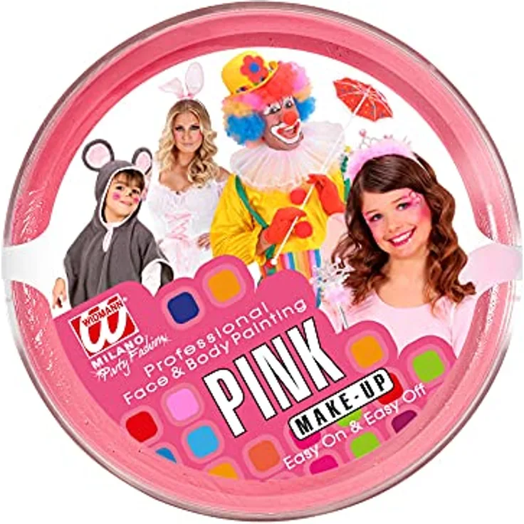 Widmann 02393 - Make-Up, Pink, in Schale, 25 ml, Schminke, Karneval, Mottoparty, Halloween