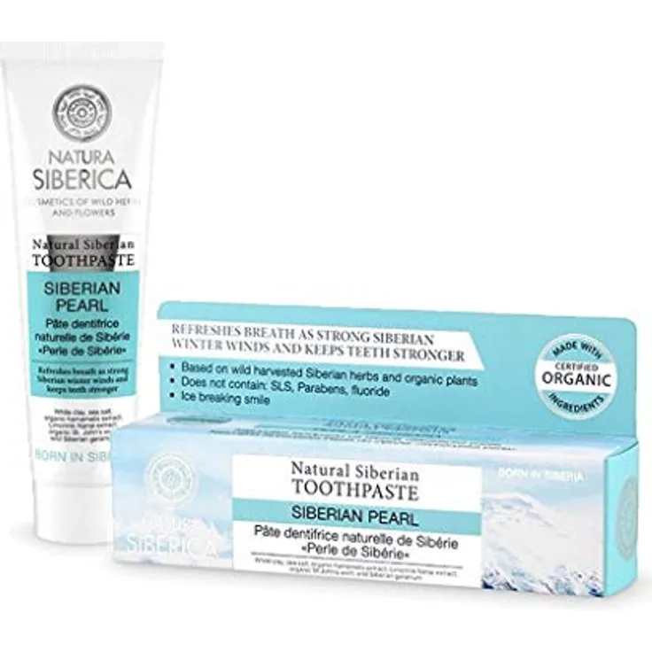 Natura Siberica Zahnpasta "Siberian Pearl", 100 g, natürliche Inhaltsstoffe für sanfte Zahnpflege
