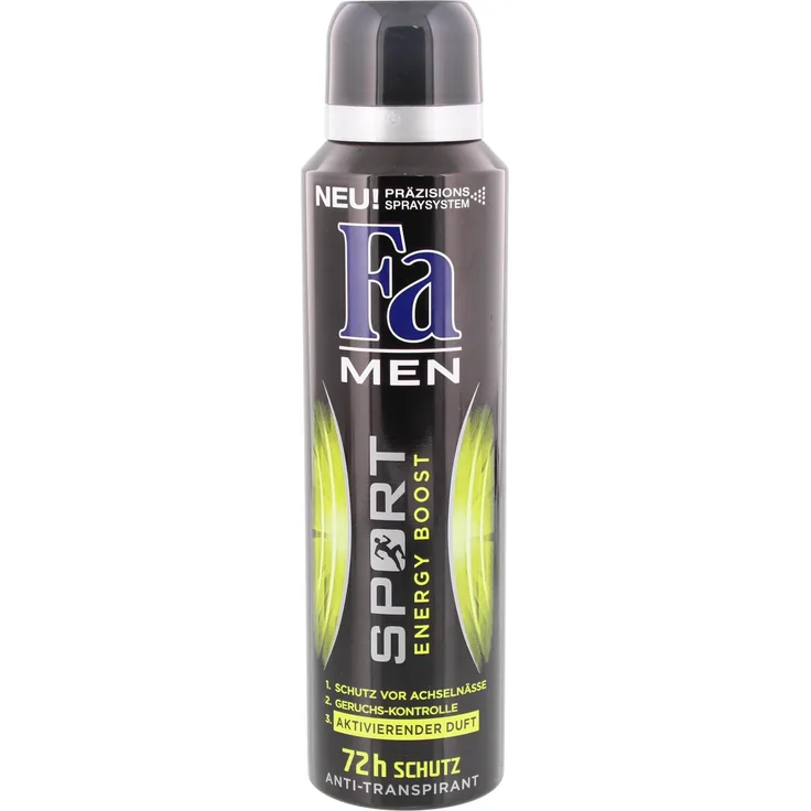 FA MEN Deo Sport Energy Boost, Anti-Transpirant Spray 72h, 150ml
