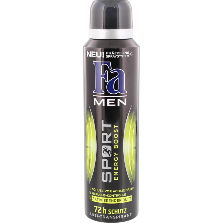 FA MEN Deo Sport Energy Boost, Anti-Transpirant Spray 72h, 150ml
