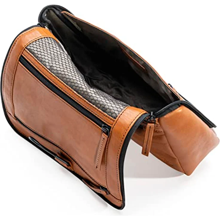 FARMHOOD Memphis Damen/Herren großer Leder Kulturbeutel | viele Fächer mit Reißverschluss | Kosmetiktasche 27 cm – Bild 5