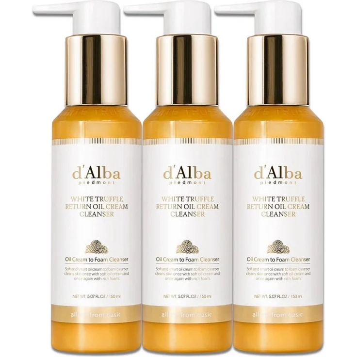 d'Alba White Truffle Return Oil Cream Cleanser, 2-in-1 Gesichtsreiniger für sanfte Make-up-Entfernung, 150ml
