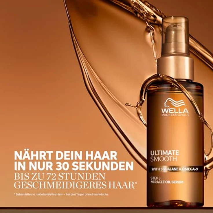 Wella Professionals Ultimate Smooth Miracle Oil Serum - Haaröl Mit Squalan & Omega 9 - Für Trockenes, Stumpfes & Krauses Haar (30 ml) – Bild 2