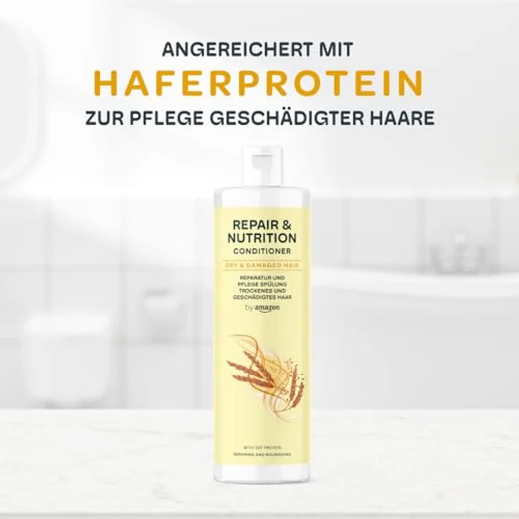 by Amazon Reparatur- und Pflegeconditioner, 2 x 300 ml für trockenes und beschädigtes Haar, vegane Formel ohne Silikone und Mikroplastik – Bild 3