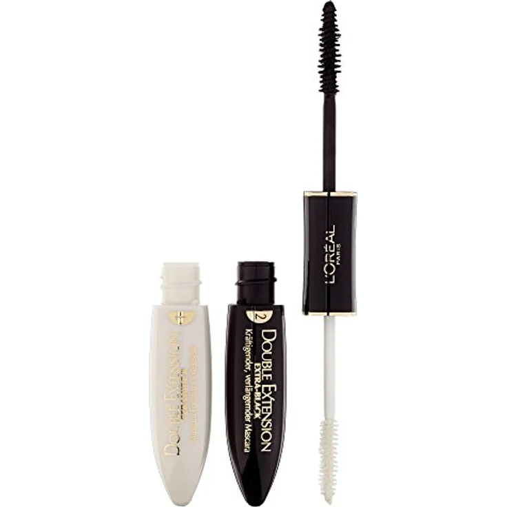 L'Oréal Paris Double Extension Carbon Black Mascara, schwarz - Wimperntusche für sichtbar starke und ultra lange Wimpern - 1er Pack (1 x 12 ml) – Bild 1