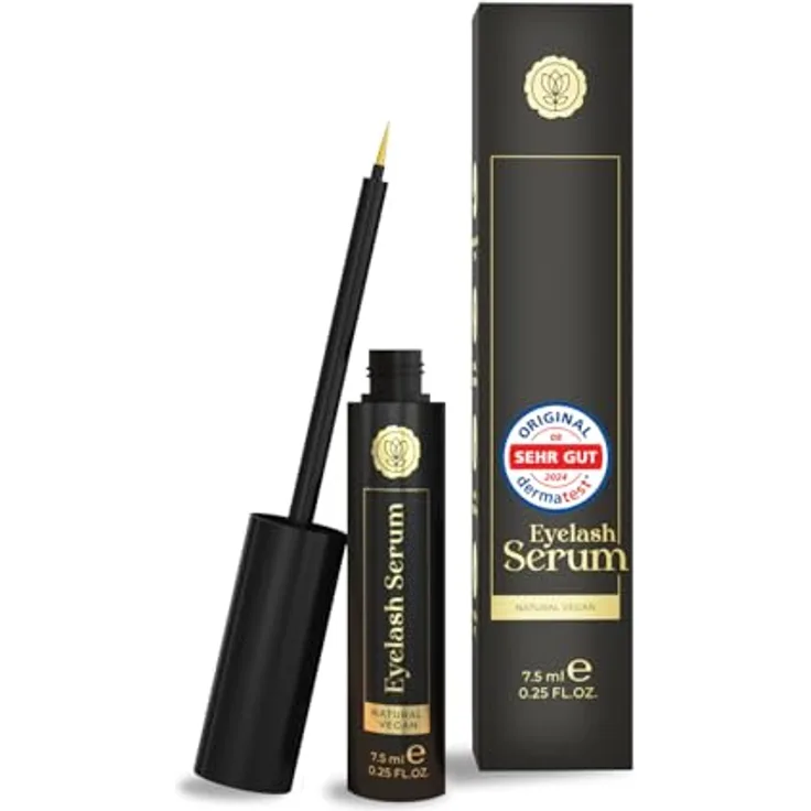 Kapua Naturals BIO Wimpernserum, Wachstum TESTSIEGER, hormonfrei, Multi-Peptid-Komplex, Koffein, Hyaluronsäure, Biotin, 7,5ml, Naturkosmetik Made in Germany