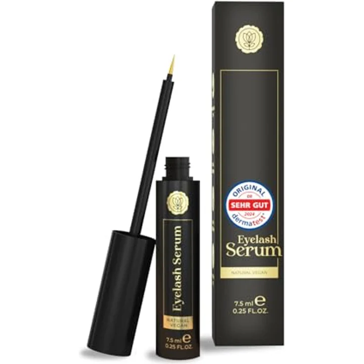 Kapua Naturals BIO Wimpernserum, Wachstum TESTSIEGER, hormonfrei, Multi-Peptid-Komplex, Koffein, Hyaluronsäure, Biotin, 7,5ml, Naturkosmetik Made in Germany – Bild 1