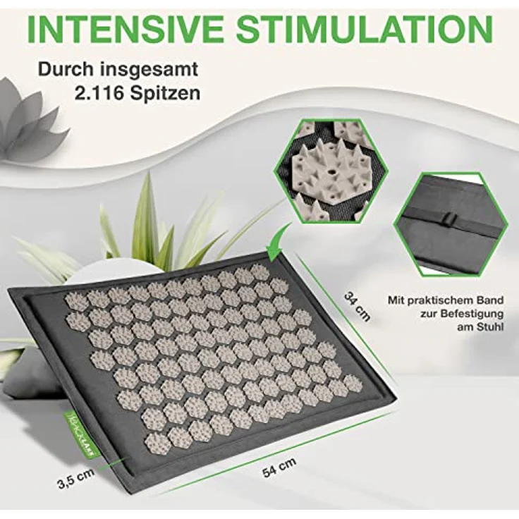 BACKLAxx® Akupressurmatte Fußmatte für Fussmassage, Rücken, 54 x 34 cm, 2.116 Spitzen – Bild 3