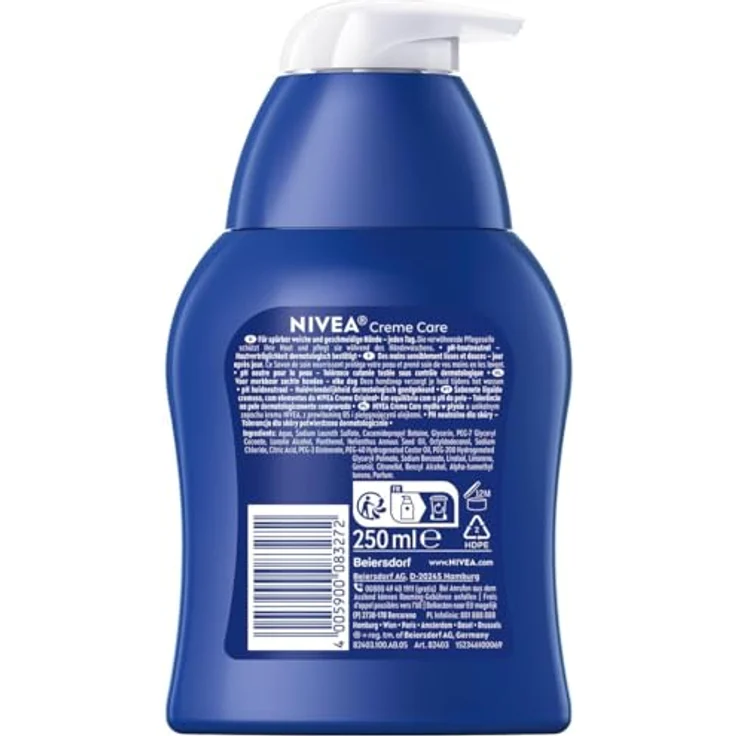 Nivea Creme Care Cremeseife 250 ml Handseife mit Duft für hygienisch saubere Hände für Alle Hauttypen geeignet – Bild 6