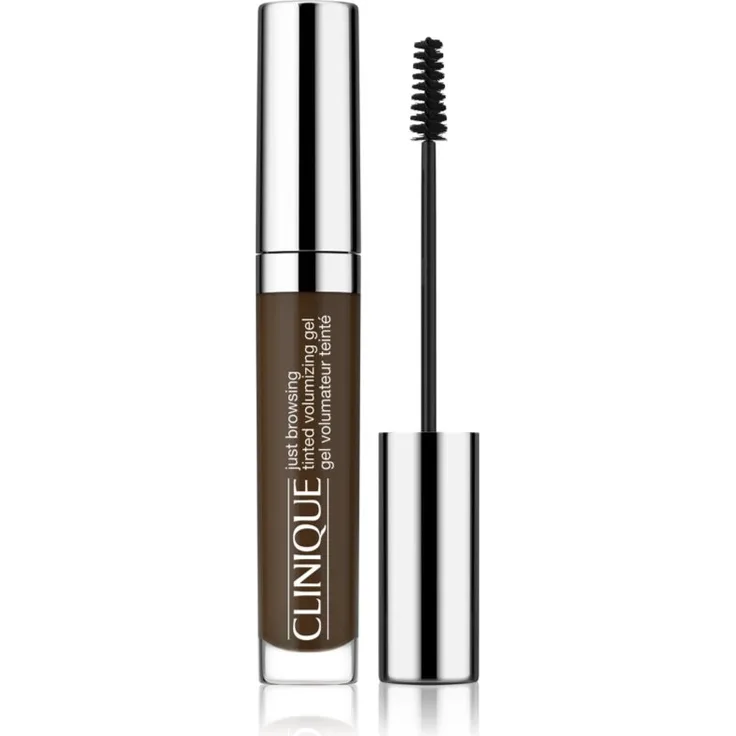 Clinique Just Browsing Tinted Volumizing Gel Augenbrauengel, Farbton 06 Ebony, 4.3 ml, wasserfest und langanhaltend mit feinen Fasern für natürlich volle Augenbrauen
