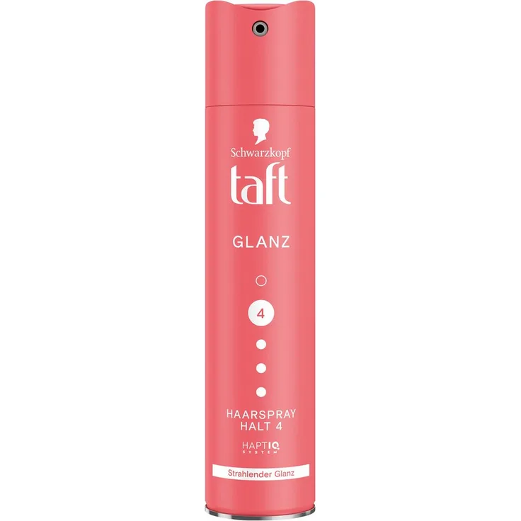 Taft Haarspray strahlender Glanz, 250 ml, HaptIQ System, langanhaltender Halt für alle Haartypen, vegan, PETA-zertifiziert