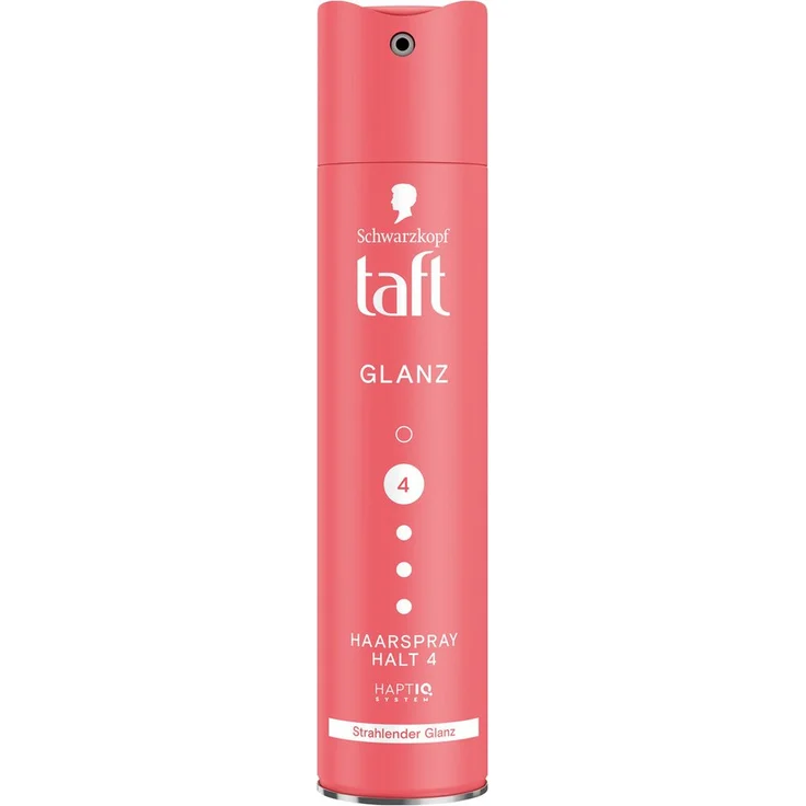Taft Haarspray strahlender Glanz, 250 ml, HaptIQ System, langanhaltender Halt für alle Haartypen, vegan, PETA-zertifiziert