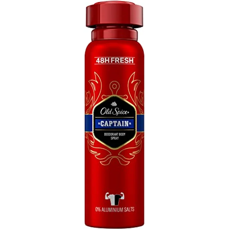 Old Spice Captain Deodorant Körperspray für Herren, 48h Frische, 0% Aluminiumsalze, keine weißen Rückstände und gelben Flecken, 150ml – Bild 1