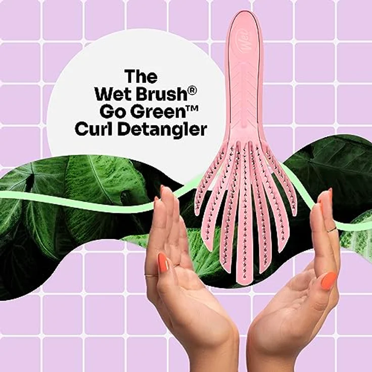 WetBrush Go Green Curl Detangler Hairbrush, Made from Plant Based Plastic, Soft Intelliflex Bristles, For all Curl Types – Bild 2