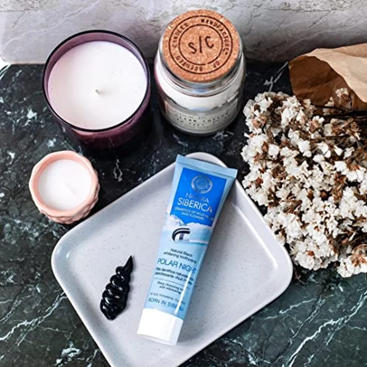 Natura Siberica Polar Night, schwarze Zahnweißercreme für strahlend weißes Lächeln, 100 g – Bild 3