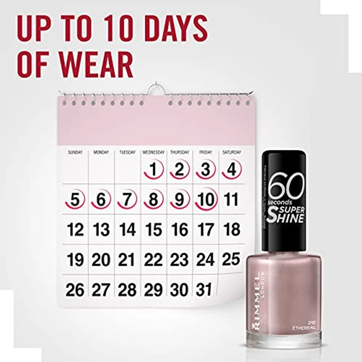 Rimmel London 60 Seconds Super Shine Schnelltrocknender Nagellack 8 ml Farbton 210 Ethereal – Bild 6