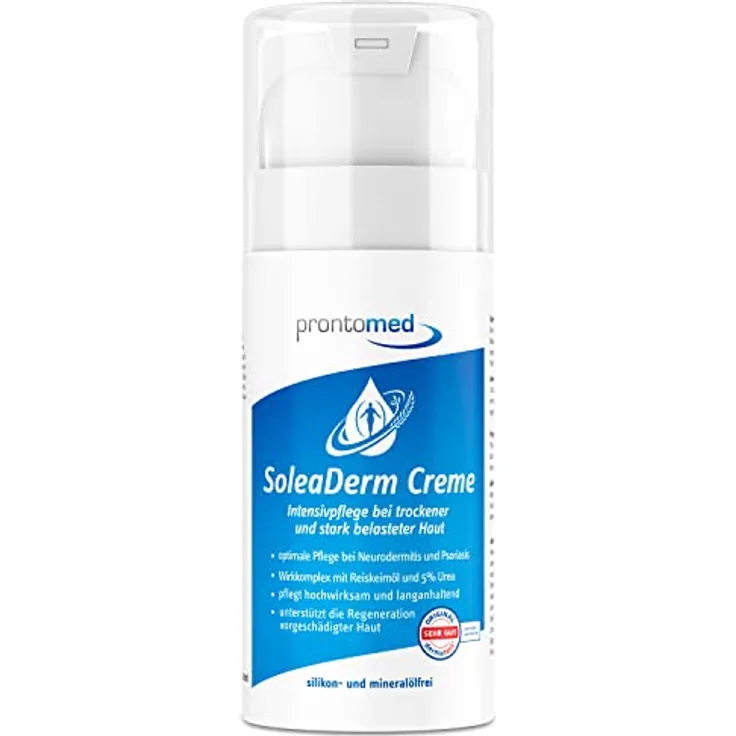 Prontomed SoleaDerm Creme 100ml | bei Neurodermitis & Psoriasis | mit Reiskeimöl & 5% Urea, dermatologisch getestet