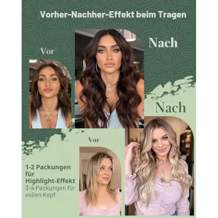 Ugeat Bonding Extensions Echthaar Blond Highlight, 50 cm, 50 Strähnen, U Tip Keratin-Bonds, #P18/613 – Bild 5
