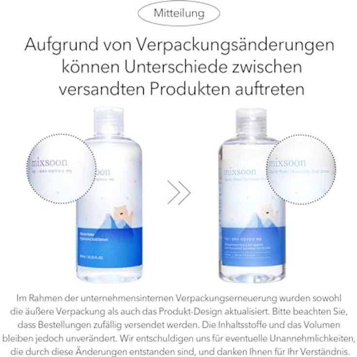 mixsoon Glacier Water Hyaluron Serum 300 ml, Gesichtsserum für Damen mit intensiv feuchtigkeitsspendender Hyaluronsäure, vegan und unparfümiert – Bild 7