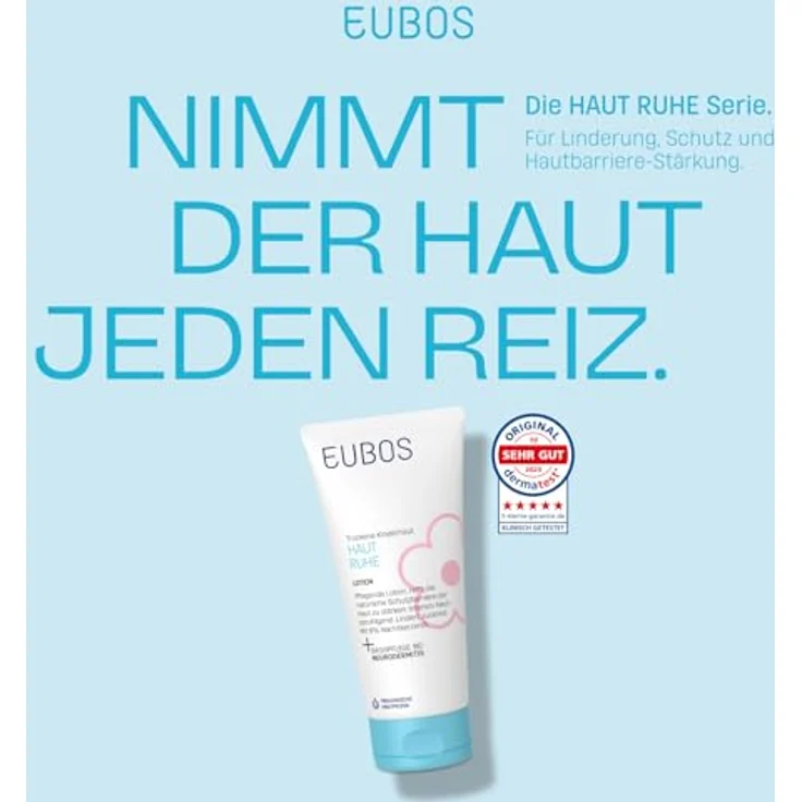 EUBOS Kinder HAUT RUHE Lotion, 200 ml, mit 6% Nachtkerzenöl und Johanniskraut-Extrakt, für trockene Haut, frei von Mikroplastik und Parfüm – Bild 2