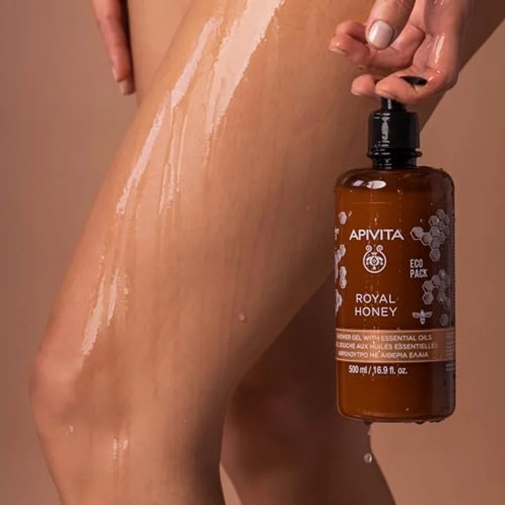 Apivita Royal Honey Duschgel Körperwaschgel 500 ml - Duschgel mit Honig, ätherischen Ölen & beruhigender Wirkung - Fördert Entspannung – Bild 4