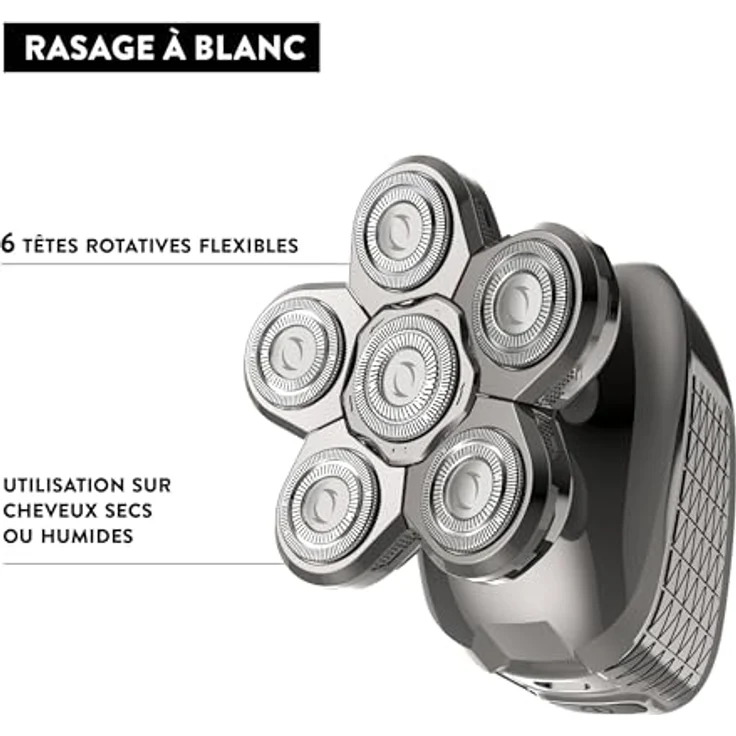 Jean-Louis David 360 Xtreme, Haarrasierer mit 6 flexiblen Köpfen, Lithium-Ionen-Akku und digitalem Display für präzise und gleichmäßige Rasur – Bild 5
